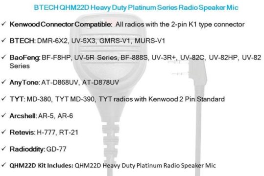 BTECH QHM22D Speaker Mic review