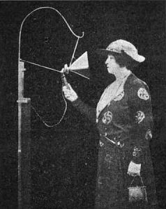 Nellie Melba making broadcast over Marconi Chelmsford Works radio station in England on 15th June 1920
